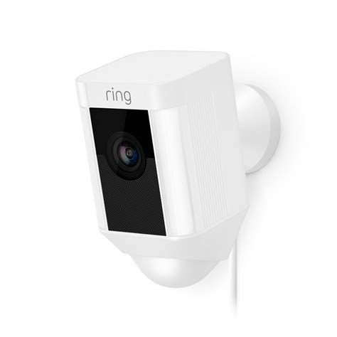 Ring Spotlight Cam Wired Outdoor Rectangle Security Camera, White-8SH1P7-WEN0 - The Home Depot