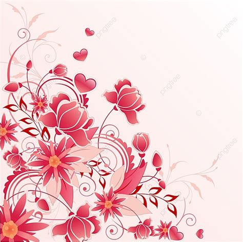 Red Floral Background, With Flowers, Nature, Banner Background Image for Free Download