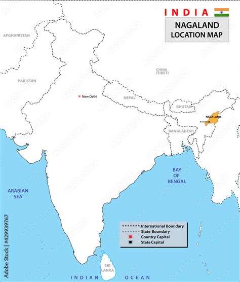 Nagaland map. Location map of Nagaland. Neighbouring countries in ...