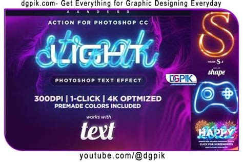 Light Streak Photoshop Action Text Effect - DGPik