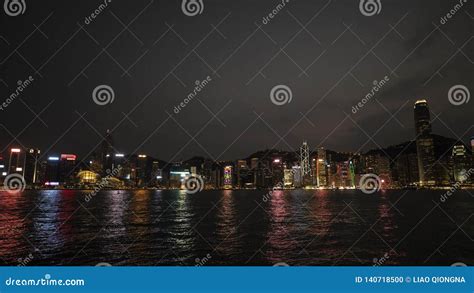 The Night View of Victoria Harbour Editorial Image - Image of landmark ...