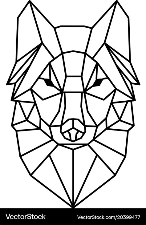 Modern geometry wolf design tattoo image Vector Image