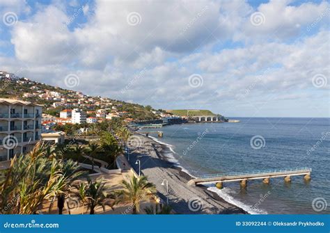 Beach in Santa Cruz, Madeira Island, Portugal Stock Photo - Image of ...