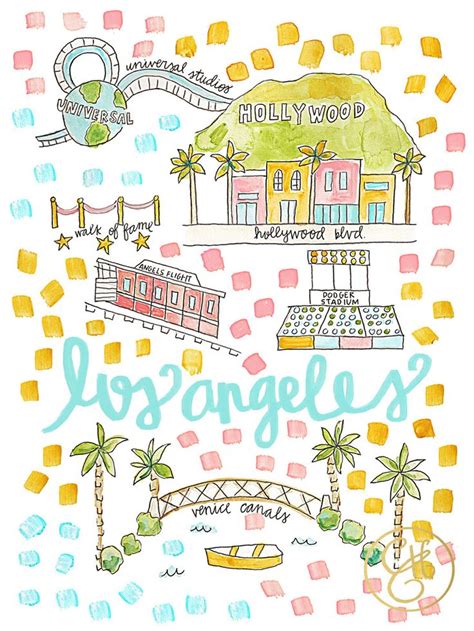 Los Angeles Map Print | Los angeles map print, Map print, Los angeles map