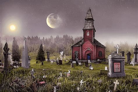 The Foggy Graveyard by Night Graphic by karl5870 · Creative Fabrica