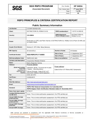 Fillable Online RSPO Certification - Roundtable on Sustainable Palm OilRSPO Certification ...