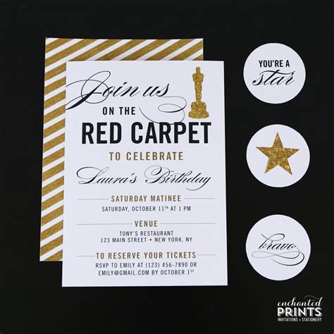 Red Carpet Party Invitation- Red Carpet Birthday, Red Carpet Event ...