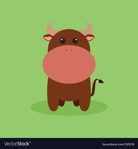 Cute cartoon bull Royalty Free Vector Image - VectorStock