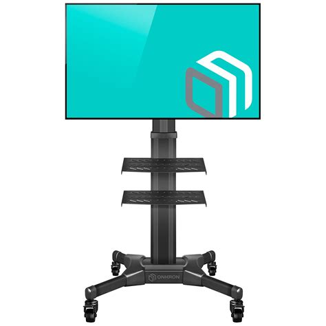 ONKRON Mobile TV Stand TV Cart with Wheels for 32” – 55” LCD LED Flat Screen TVs with 2 Shelves ...