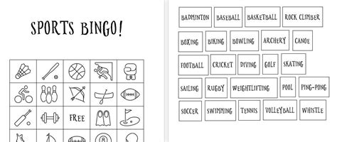 PRINTABLE Sports Bingo Coloring Cards, Sports Bingo, Bingo Coloring ...