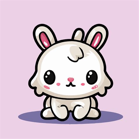 Cute Rabbit illustration Rabbit kawaii chibi vector drawing style Rabbit cartoon Bunny 17047829 ...