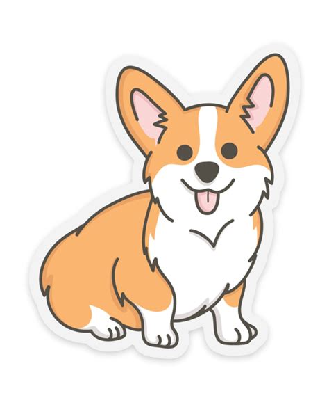 Corgi Clear Sticker | Cute dog drawing, Cute dog cartoon, Corgi drawing