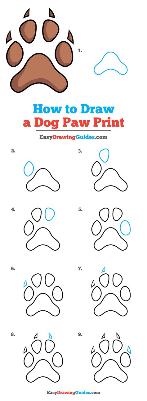 How to Draw a Dog Paw Print - Really Easy Drawing Tutorial