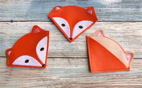 Embroidered bookmark. Fox Corner Bookmark. | Etsy