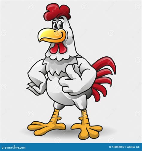 Cute Roster Or Chicken Symbol Vector Illustration | CartoonDealer.com #140552506