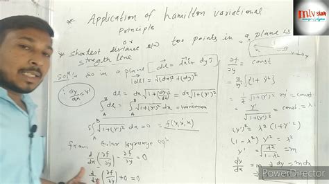 shortest distance between two points is a straight line //application Hamilton variational ...