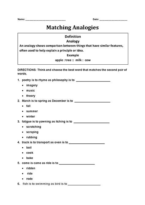 Analogy Worksheets For Kids | Kids Matttroy