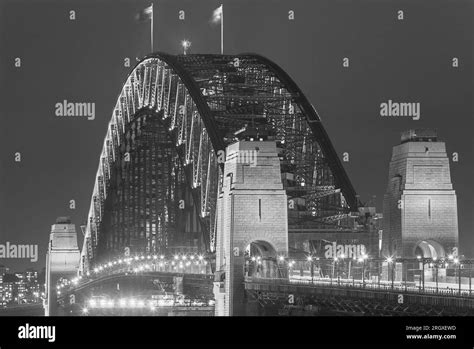 Sydney Harbour Bridge in Australia by night Stock Photo - Alamy