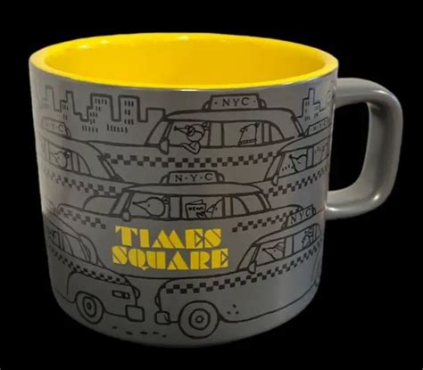 STARBUCKS TIMES SQUARE Coffee Mug New York City NYC Taxi Cab Skyline Gray Yellow $29.95 - PicClick