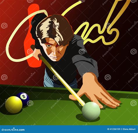 Billiards player stock vector. Illustration of autumn - 41236159