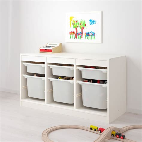 TROFAST storage combination with boxes, white/white, 39x173/8x22" - IKEA