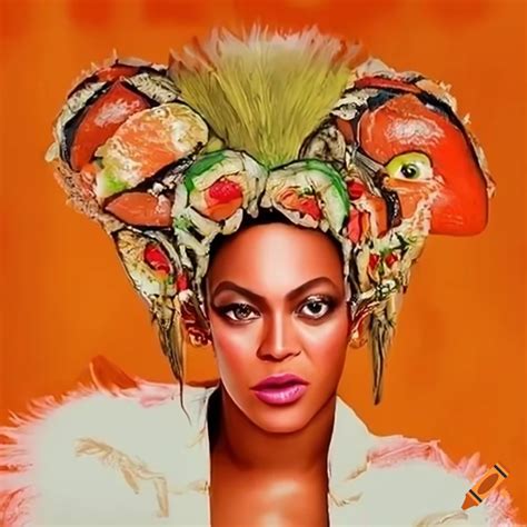 Creative artwork of beyoncé transformed into sushi on Craiyon