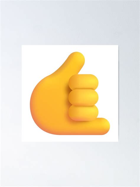 "Call me hand sign emoji - big" Poster for Sale by abroadDesigns | Redbubble