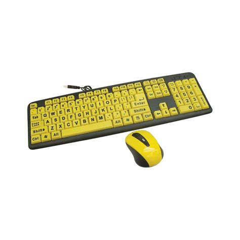 Large Print Wired Keyboard and Wireless Mouse Set - Walmart.com - Walmart.com