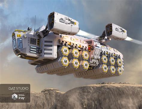 Sci-fi Cargo Ship | 3D Models and 3D Software by Daz 3D | Starship ...