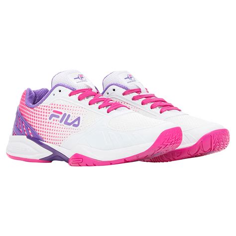 Fila Women`s Volley Zone Pickleball Shoes White and Pink Glo