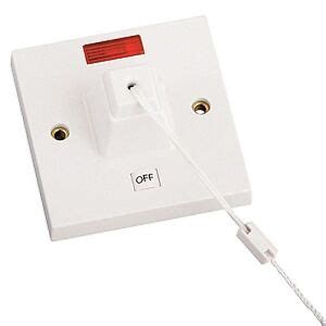 Shower Pull Cord Switch with Pullcord & Neon 45 Amp 45A Bathroom Ceiling Square | eBay