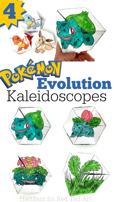 Pokemon Evolution DIY Kaleidoscope Paper Toy - Red Ted Art's Blog