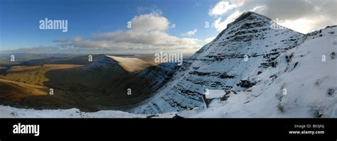 Brecon Beacons winter panorama Stock Photo - Alamy