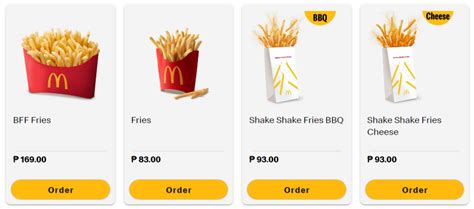 McDo Fries Menu with Prices in Philippines 2024