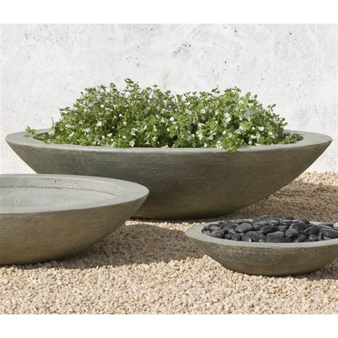 Campania International Small Low Zen Cast Stone Planting Bowl | Outdoor planters, Large bowl ...