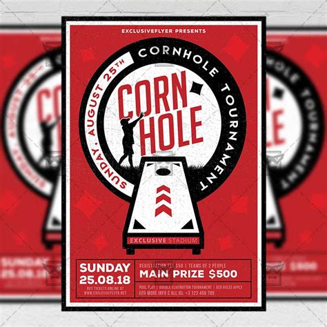 Cornhole Tournament - Community A5 Flyer Template | ExclsiveFlyer ...