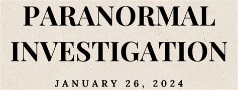 Paranormal Investigation | Old Davie School Museum & Event Venue