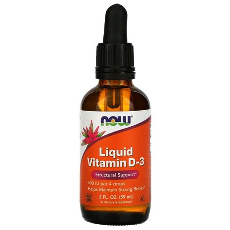 Liquid Vitamin D3 60ml - Now Foods - YourHealthBasket