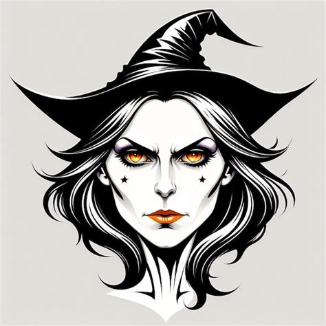 Premium Photo | Vector witch head vector clip art illustration