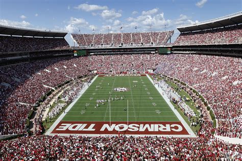 Bryant–Denny Stadium is home to the Alabama Crimson Tide in Tuscaloosa ...