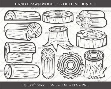 Wood Log Outline SVG Cut File Bois Svg Journal darbre Svg - Etsy Canada