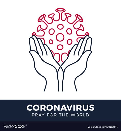 Pray for world coronavirus concept with hands Vector Image