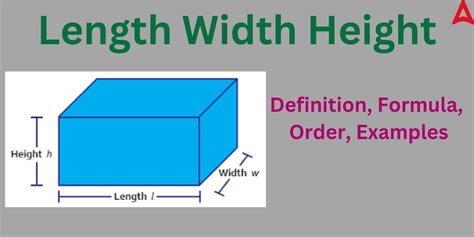 Length Width Height - Definition, Formula, Solved Examples