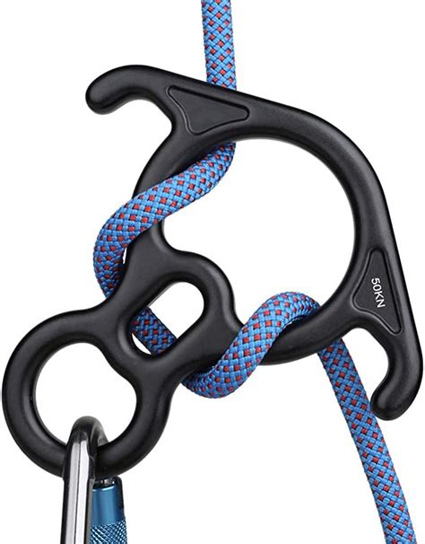 AOKWIT 50KN Rescue Figure, 8 Descender Large Bent-Ear Belaying and Rappelling Gear Belay Device ...