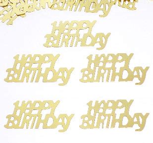 Gold Happy Birthday Confetti | Gold Metallic Words by the Pound or Packet