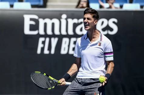 Thanasi Kokkinakis hits the practice court again after shoulder injury