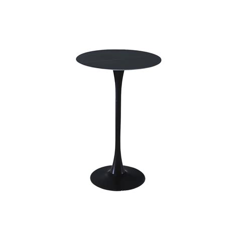 Modern Round Pub Table Fixed Pedestal Bar Height Cocktail Table - Matte ...