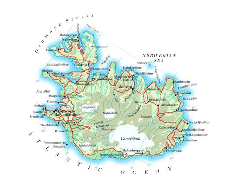 Maps of Iceland | Collection of maps of Iceland | Europe | Mapsland ...