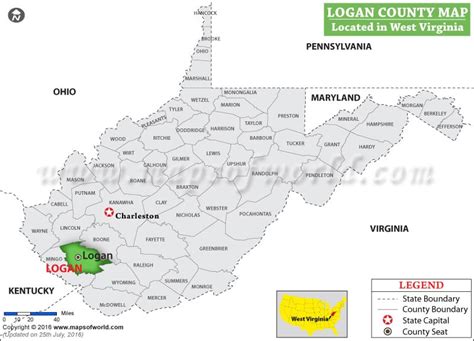 Logan County Map, West Virginia