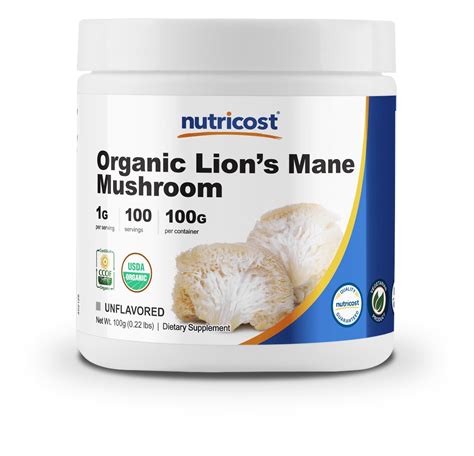 Nutricost Organic Lion's Mane Mushroom Powder (100 Grams) - Certified ...